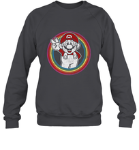 Load image into Gallery viewer, Super Mario Rainbow Circle Distressed Logo Crewneck Sweatshirt
