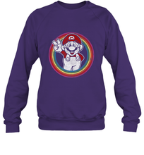 Load image into Gallery viewer, Super Mario Rainbow Circle Distressed Logo Crewneck Sweatshirt
