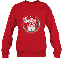 Load image into Gallery viewer, Super Mario Rainbow Circle Distressed Logo Crewneck Sweatshirt
