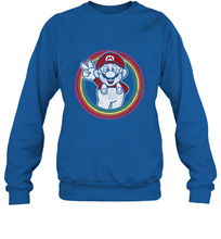 Load image into Gallery viewer, Super Mario Rainbow Circle Distressed Logo Crewneck Sweatshirt
