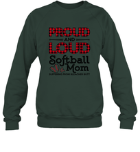 Load image into Gallery viewer, Proud And Loud Softball Mom Crewneck Sweatshirt
