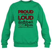 Load image into Gallery viewer, Proud And Loud Softball Mom Crewneck Sweatshirt
