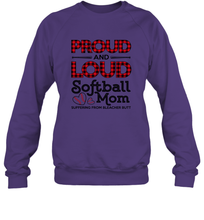 Load image into Gallery viewer, Proud And Loud Softball Mom Crewneck Sweatshirt
