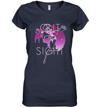 Load image into Gallery viewer, Disney Pixar Incredibles 2 Shy Violet Night Women&#39;s V-Neck T-Shirt
