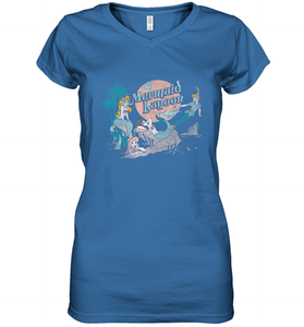 Disney Peter Pan Distressed Mermaid Lagoon Women's V-Neck T-Shirt