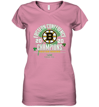 Load image into Gallery viewer, NHL ST PATRICK'S DAY Boston Bruins Fanatics 2020 Eastern Conference Champions Defensive Zone Women's V-Neck T-Shirt
