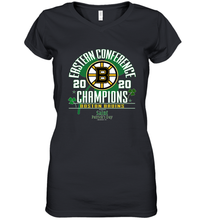 Load image into Gallery viewer, NHL ST PATRICK'S DAY Boston Bruins Fanatics 2020 Eastern Conference Champions Defensive Zone Women's V-Neck T-Shirt
