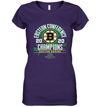 Load image into Gallery viewer, NHL ST PATRICK'S DAY Boston Bruins Fanatics 2020 Eastern Conference Champions Defensive Zone Women's V-Neck T-Shirt
