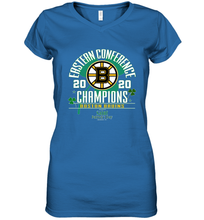 Load image into Gallery viewer, NHL ST PATRICK'S DAY Boston Bruins Fanatics 2020 Eastern Conference Champions Defensive Zone Women's V-Neck T-Shirt
