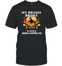 Load image into Gallery viewer, Broom Broke So I Became an Arizona Cardinals Fan  NFL Halloween Costume Men's T-Shirt
