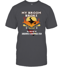 Load image into Gallery viewer, Broom Broke So I Became an Arizona Cardinals Fan  NFL Halloween Costume Men's T-Shirt
