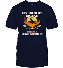 Load image into Gallery viewer, Broom Broke So I Became an Arizona Cardinals Fan  NFL Halloween Costume Men's T-Shirt
