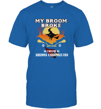 Load image into Gallery viewer, Broom Broke So I Became an Arizona Cardinals Fan  NFL Halloween Costume Men's T-Shirt
