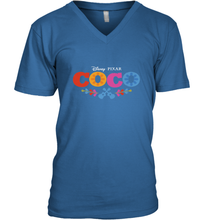 Load image into Gallery viewer, Disney Pixar Coco Movie Logo Colorful Men's V-Neck
