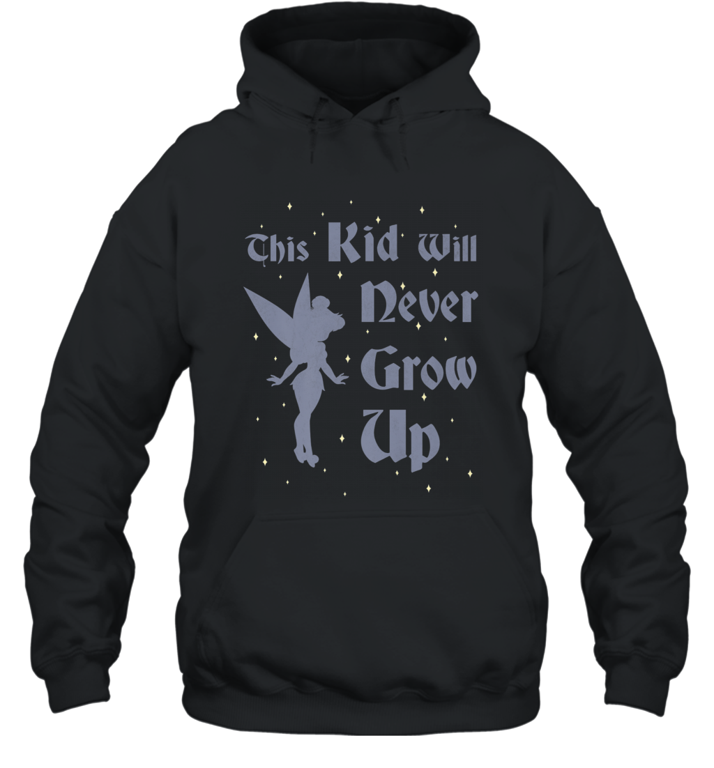 Disney Peter Pan Tinkerbell Never Grow Up Hooded Sweatshirt