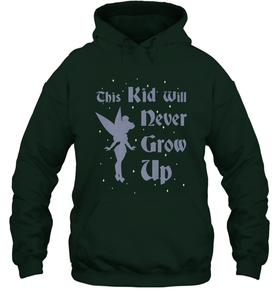 Disney Peter Pan Tinkerbell Never Grow Up Hooded Sweatshirt