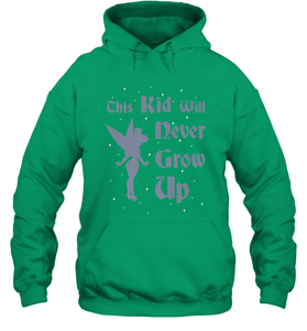 Disney Peter Pan Tinkerbell Never Grow Up Hooded Sweatshirt