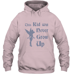 Disney Peter Pan Tinkerbell Never Grow Up Hooded Sweatshirt