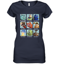 Load image into Gallery viewer, Disney Pixar Collection Character Yearbook Women&#39;s V-Neck T-Shirt
