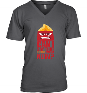 Disney Pixar Inside Out Anger Curse Quote Men's V-Neck