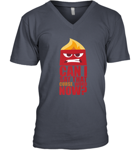 Disney Pixar Inside Out Anger Curse Quote Men's V-Neck