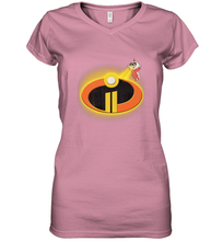 Load image into Gallery viewer, Disney Pixar Incredibles 2 Jack Jack Logo Women&#39;s V-Neck T-Shirt
