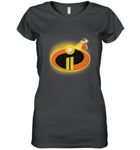 Disney Pixar Incredibles 2 Jack Jack Logo Women's V-Neck T-Shirt