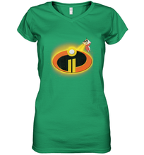 Load image into Gallery viewer, Disney Pixar Incredibles 2 Jack Jack Logo Women&#39;s V-Neck T-Shirt
