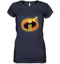 Load image into Gallery viewer, Disney Pixar Incredibles 2 Jack Jack Logo Women&#39;s V-Neck T-Shirt
