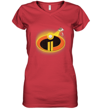 Load image into Gallery viewer, Disney Pixar Incredibles 2 Jack Jack Logo Women&#39;s V-Neck T-Shirt
