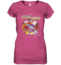 Load image into Gallery viewer, Disney The Rescuers Down Under Circle Movie Logo Women's V-Neck T-Shirt
