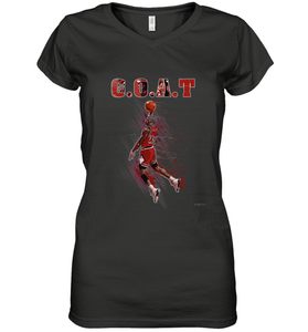 Basketball  Chicago Jordan G.O.A.T. Dunk Women's V-Neck T-Shirt