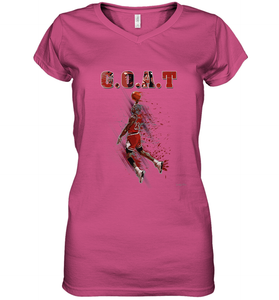 Basketball  Chicago Jordan G.O.A.T. Dunk Women's V-Neck T-Shirt