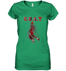 Basketball  Chicago Jordan G.O.A.T. Dunk Women's V-Neck T-Shirt