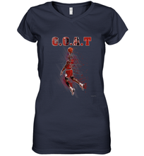 Load image into Gallery viewer, Basketball  Chicago Jordan G.O.A.T. Dunk Women&#39;s V-Neck T-Shirt
