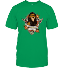 Load image into Gallery viewer, Disney Lion King Scar and Hyenas I&#39;m Surrounded By Idiots Men&#39;s T-Shirt
