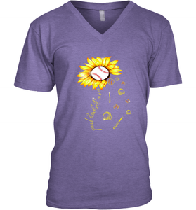 Baseball Proud Sunflower Men's V-Neck