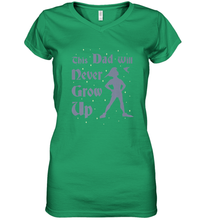 Load image into Gallery viewer, Disney Peter Pan This Dad Will Never Grow Up Women&#39;s V-Neck T-Shirt
