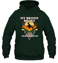 Load image into Gallery viewer, Broom Broke So I Became An Atlanta Falcons Fan  NFL Halloween Costume Hooded Sweatshirt
