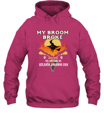 Load image into Gallery viewer, Broom Broke So I Became An Atlanta Falcons Fan  NFL Halloween Costume Hooded Sweatshirt
