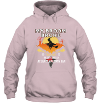Load image into Gallery viewer, Broom Broke So I Became An Atlanta Falcons Fan  NFL Halloween Costume Hooded Sweatshirt
