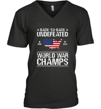 Load image into Gallery viewer, Back To Back Undefeated World War Champs Gift Men&#39;s V-Neck
