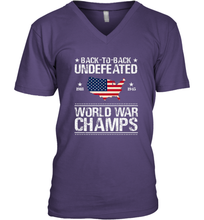 Load image into Gallery viewer, Back To Back Undefeated World War Champs Gift Men&#39;s V-Neck
