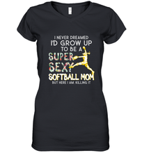 Load image into Gallery viewer, A Super Sexy Softball Mom Women&#39;s V-Neck T-Shirt

