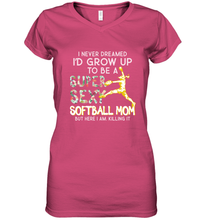 Load image into Gallery viewer, A Super Sexy Softball Mom Women&#39;s V-Neck T-Shirt
