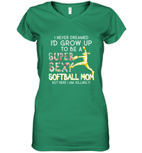 Load image into Gallery viewer, A Super Sexy Softball Mom Women&#39;s V-Neck T-Shirt
