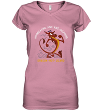 Load image into Gallery viewer, Disney Mulan Mushu Dragon Not Lizard Portrait Women&#39;s V-Neck T-Shirt
