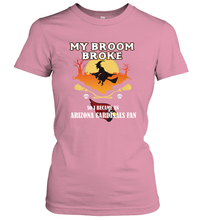 Load image into Gallery viewer, Broom Broke So I Became an Arizona Cardinals Fan  NFL Halloween Costume Women&#39;s T-Shirt
