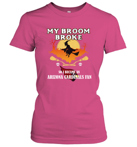 Broom Broke So I Became an Arizona Cardinals Fan  NFL Halloween Costume Women's T-Shirt