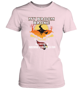 Broom Broke So I Became an Arizona Cardinals Fan  NFL Halloween Costume Women's T-Shirt